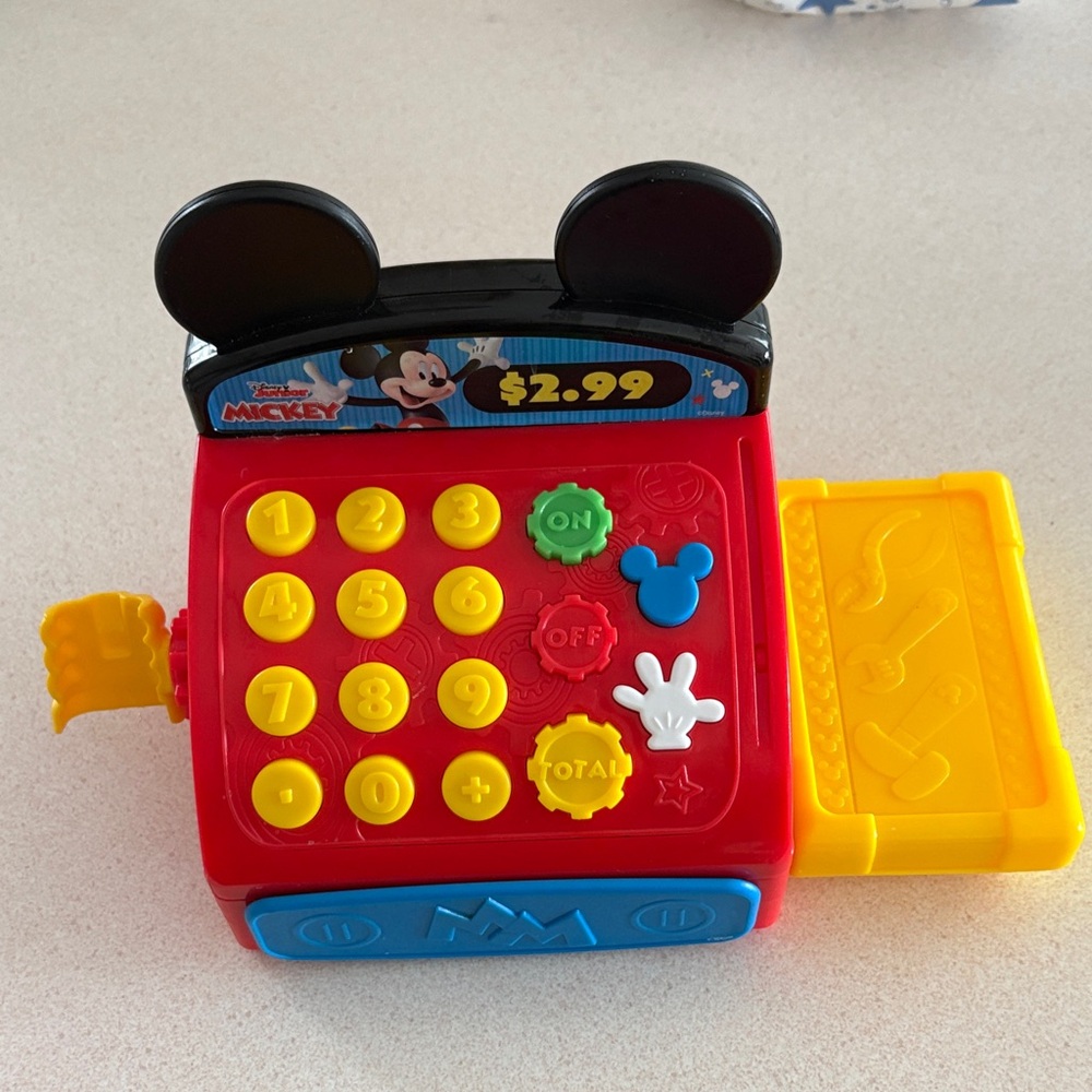 Disney Mickey Mouse Play Cash Register - Red, Yellow, Blue